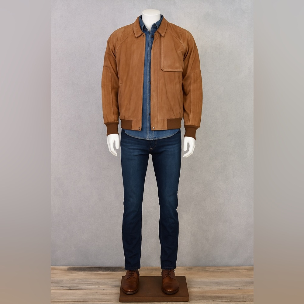 Vintage 90s Marlboro Adventure Team Leather Jacket Tan Mapped Wyoming Montana